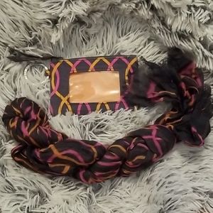 Vera Bradley Jazzy Swirls Scarf & Zipper ID Pouch